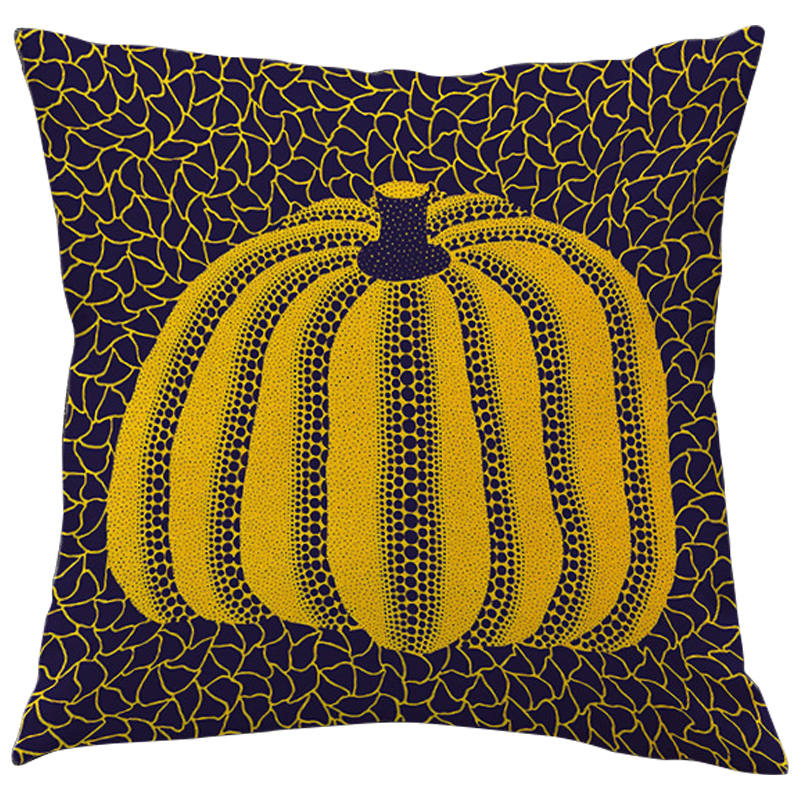 Декоративная подушка Yayoi Kusama Pumpkin Yellow Черный Желтый в Санкт-петербурге | Loft Concept 