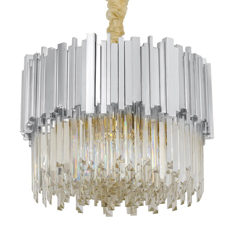 Круглая люстра Luxxu Modern Cascade Chandelier Silver Metal Glass 40 Прозрачное Стекло Серебряный в Санкт-петербурге | Loft Concept 