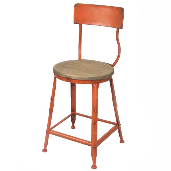 Барный стул Industrial Barstool Vintage Orange Оранжевый Коричневый в Санкт-петербурге | Loft Concept 