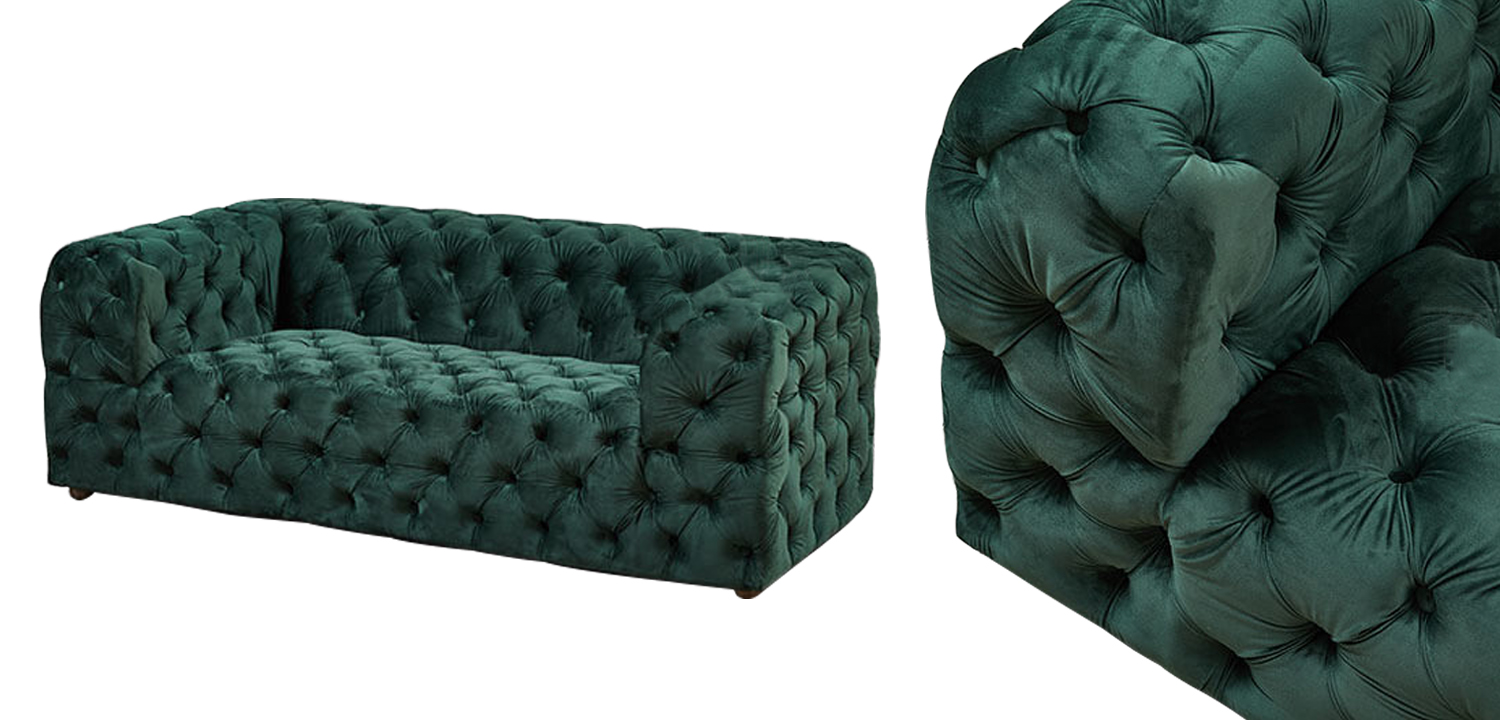 Диван Green Soho Tufted Sofa Зеленый - фото