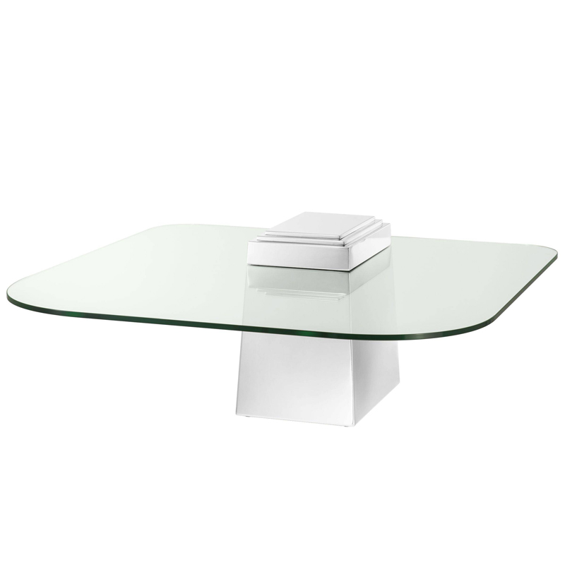 Кофейный стол Eichholtz Coffee Table Orient Stainless steel Нержавеющая сталь Прозрачный в Санкт-петербурге | Loft Concept 