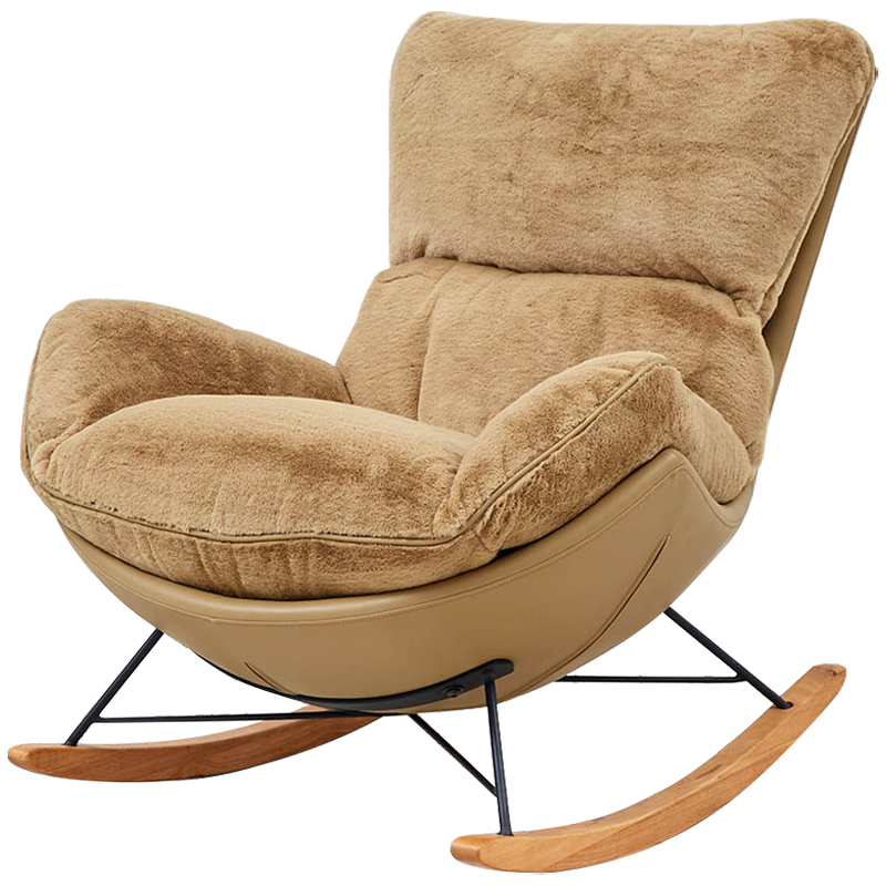 Кресло-качалка Kenneth Rocking Chair Коричневый Бежевый Древесина в Санкт-петербурге | Loft Concept 