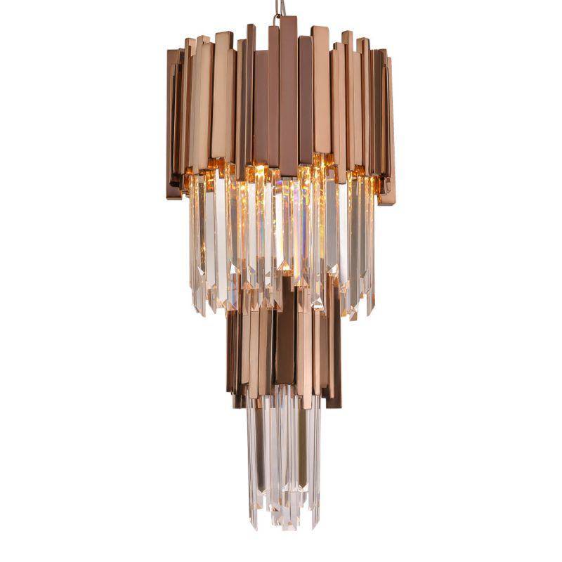 Люстра многоярусная Luxxu Modern Cascade Chandelier Bronze Metal Glass 35 Бронза Прозрачное Стекло в Санкт-петербурге | Loft Concept 