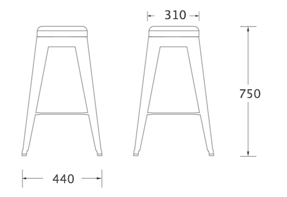 Барный стул Tolix Bar Stool 75 в Санкт-петербурге