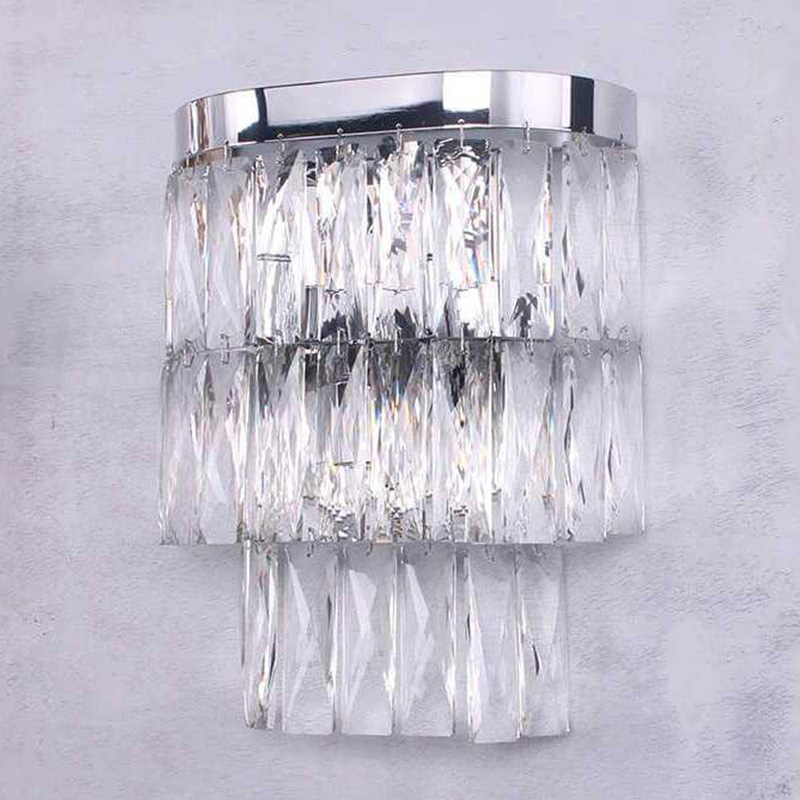 Бра Crystal Pendants Regena Chrome Wall Lamp Хром Прозрачный (Transparent) в Санкт-петербурге | Loft Concept 