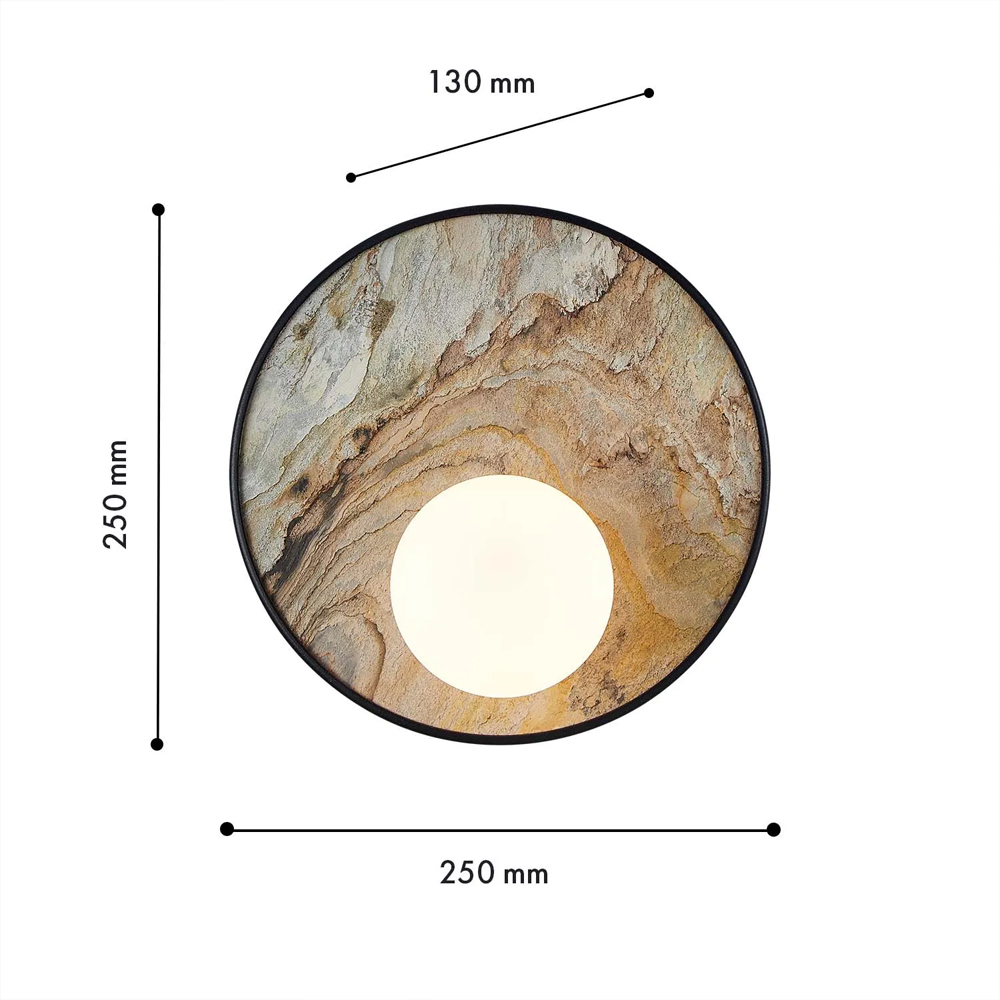 Бра круглое с каменным диском в металлической раме Sandstone Painting в Санкт-петербурге