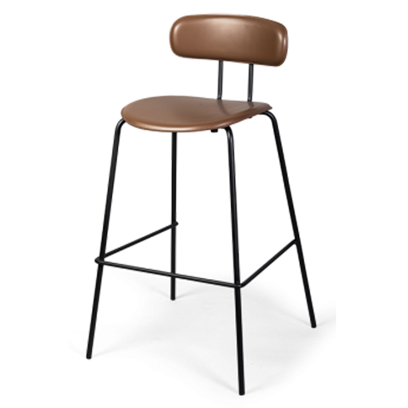 Барный стул Renis Brown Barstool Черный Коричневый в Санкт-петербурге | Loft Concept 