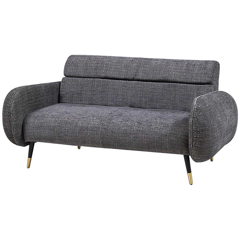 Диван Hebert Sofa Grey M Серый Серый Черный Латунь в Санкт-петербурге | Loft Concept 