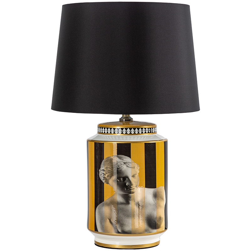 Настольная лампа Venus Yellow Black Lampshade Желтый Черный Черно-белый Золотой в Санкт-петербурге | Loft Concept 