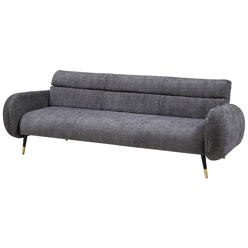 Диван Hebert Sofa Grey L Серый Серый Черный Латунь в Санкт-петербурге | Loft Concept 