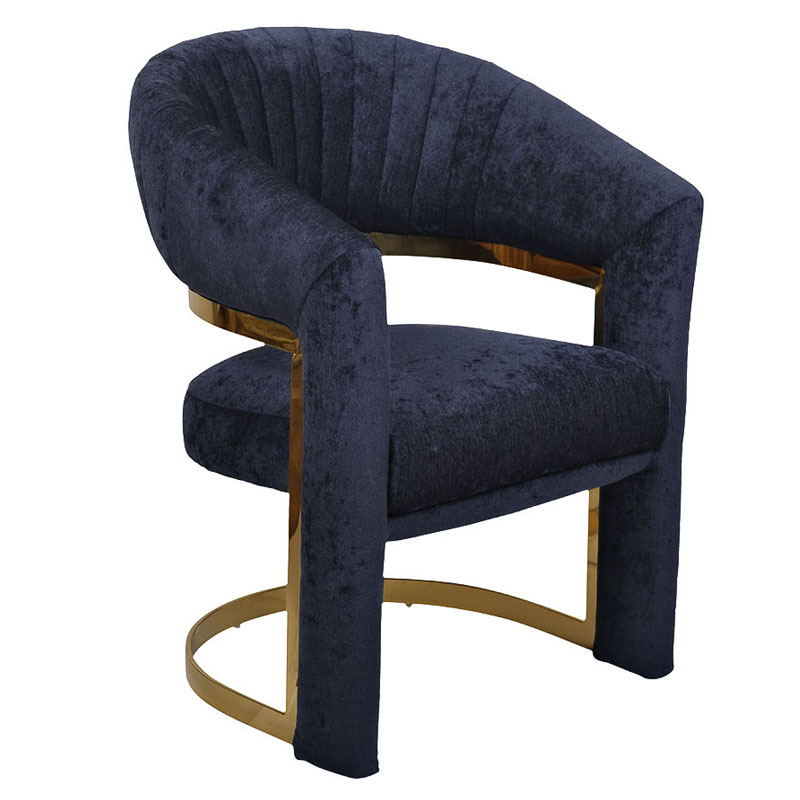 Полукресло Valbonne Chair blue velour Синий Глянцевое золото в Санкт-петербурге | Loft Concept 