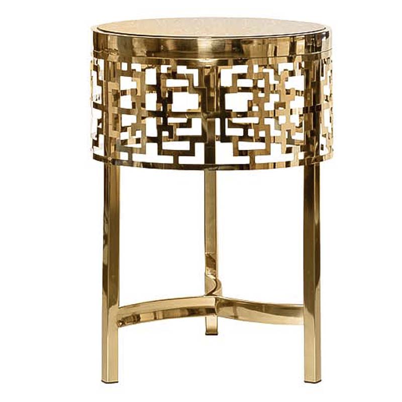 Приставной стол Yen Geometry Side Table pink gold 50 Глянцевое золото в Санкт-петербурге | Loft Concept 