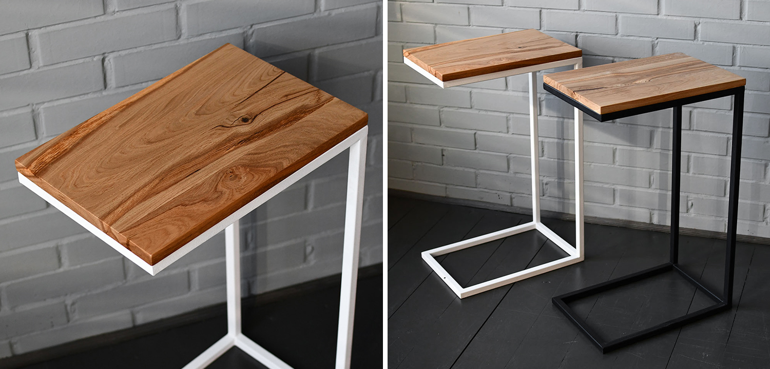 Приставной стол Hanson White Industrial Metal Rust Side Table - фото