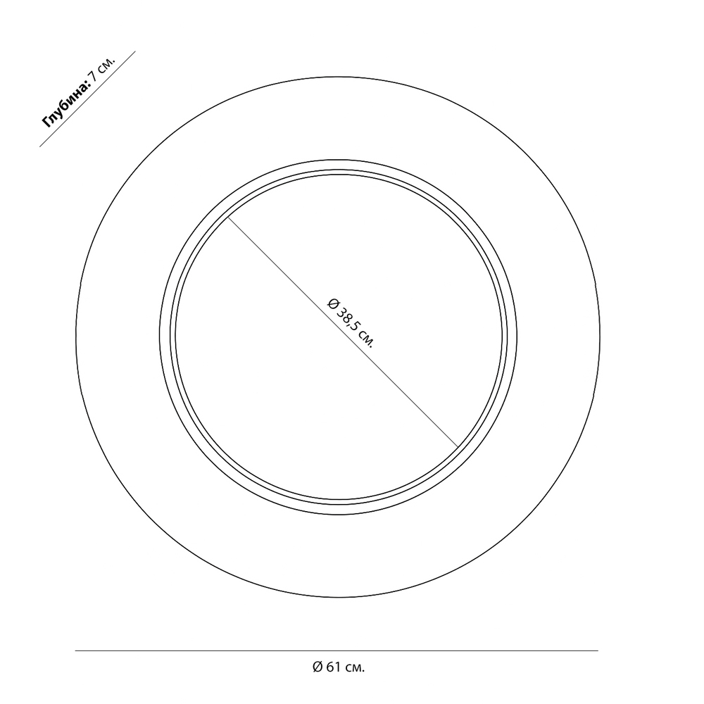 Чёрное настенное зеркало с золотым кантом Porunalia в Санкт-петербурге