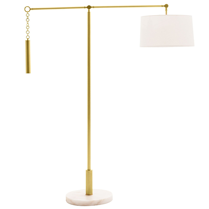 Торшер Arteriors NEWARK FLOOR LAMP Латунь Белый в Санкт-петербурге | Loft Concept 