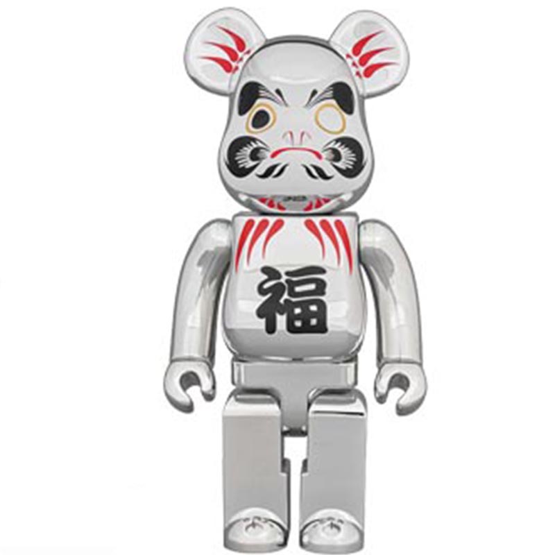 Статуэтка Bearbrick Daruma Silver Серебряный Черный Красный в Санкт-петербурге | Loft Concept 