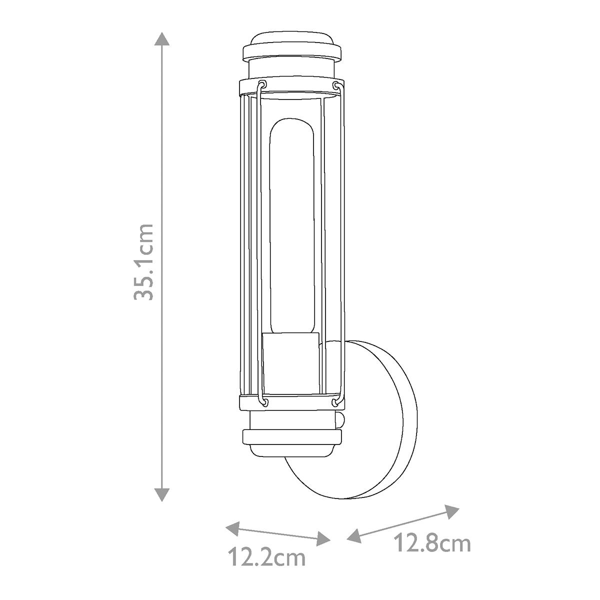 Бра для ванных комнат с прозрачным цилиндрическим плафоном на круглом основании Hinkley в Санкт-петербурге