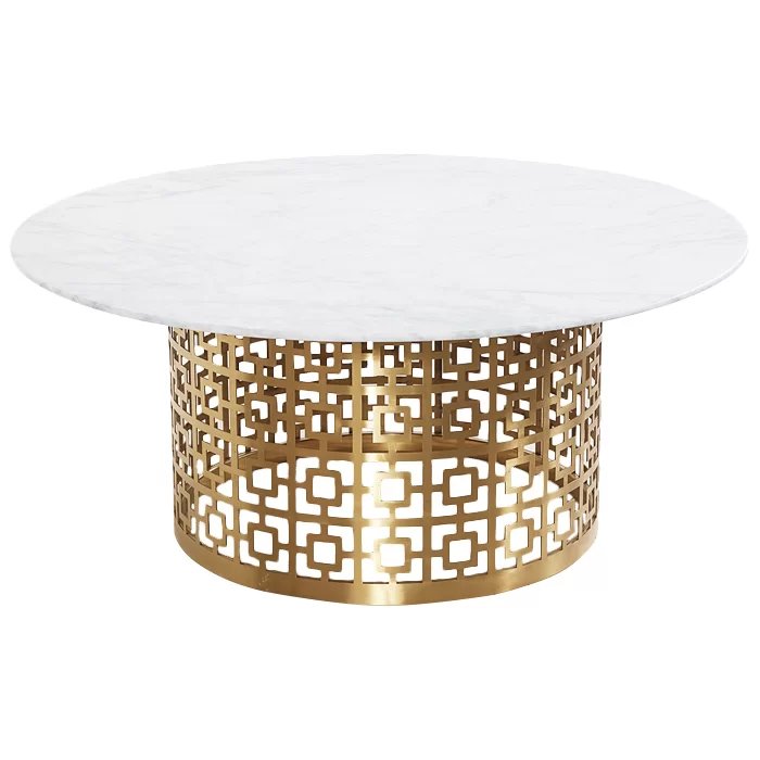 Кофейный стол Artesia Coffee Table White Глянцевое золото Белый в Санкт-петербурге | Loft Concept 