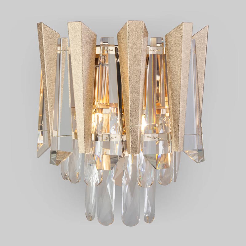 Бра Crystal Edge Sconce Прозрачный (Transparent) Золотой в Санкт-петербурге | Loft Concept 