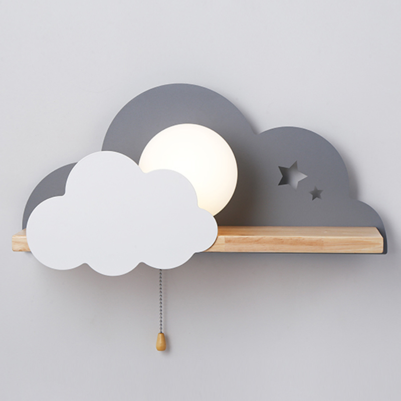 Бра с полкой Серое Облако Wall Lamp Gray Cloud Серый Бежевый в Санкт-петербурге | Loft Concept 