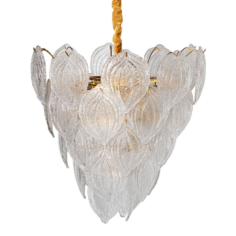 Люстра Textured Glass Chandelier Petal 10 Глянцевое золото в Санкт-петербурге | Loft Concept 