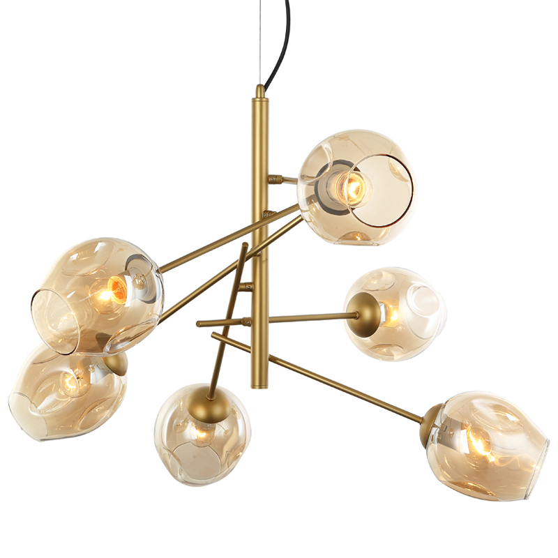 Люстра Branching Bubble Chandelier Vertical Gold Золотой Янтарь (Amber) в Санкт-петербурге | Loft Concept 