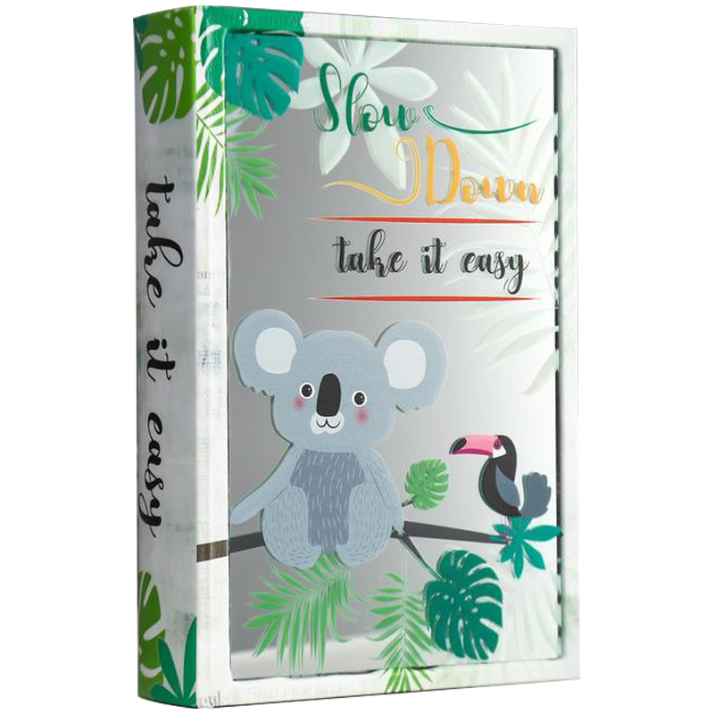 Шкатулка-книга Koala and Toucan Mirror Book Box Мульти Белый Зеленый в Санкт-петербурге | Loft Concept 