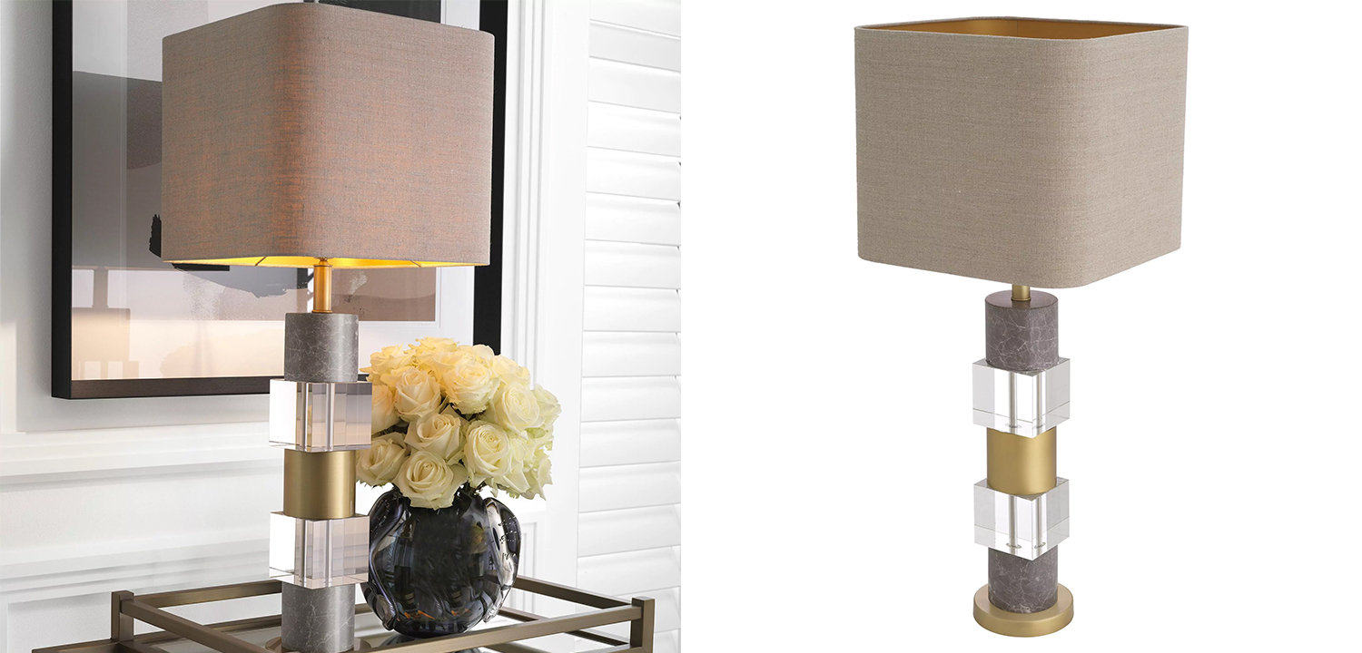 Настольная лампа Eichholtz Table Lamp Cullingham Grey Marble - фото