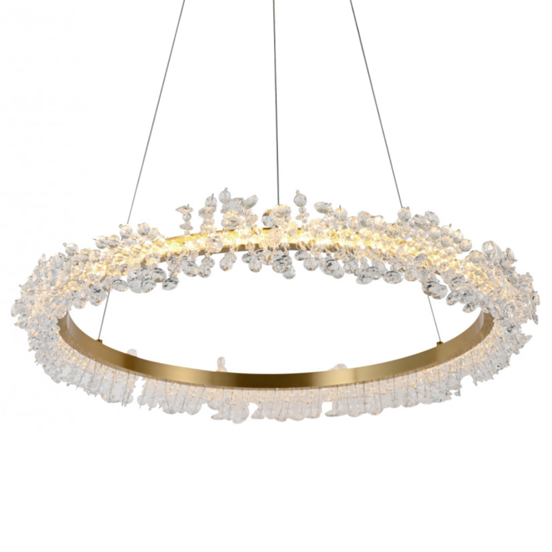 Crystal round chandelier Светильник Кольцо из Хрусталя  Прозрачный Латунь в Санкт-петербурге | Loft Concept 