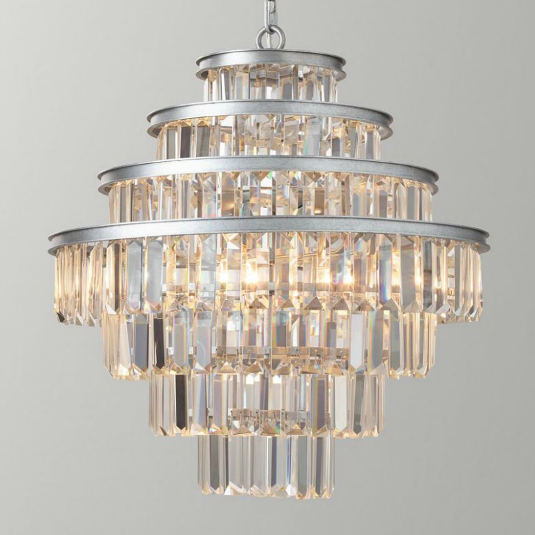 Люстра Alaine Crystal Large Pendant Silver Серебряный Прозрачное Стекло в Санкт-петербурге | Loft Concept 