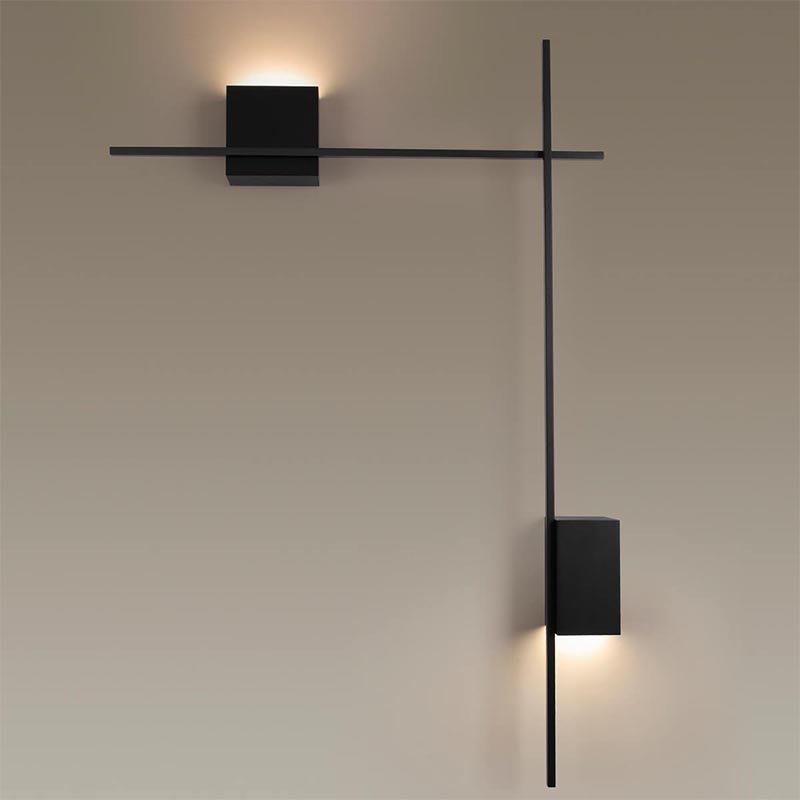 Бра Blocks Wall Light Black Angle Черный в Санкт-петербурге | Loft Concept 