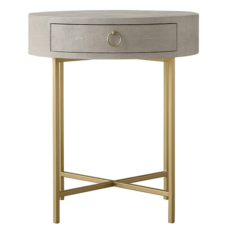 Gaston Stingray Round Gray Side Table Приставной стол серый скат Золотой Серый в Санкт-петербурге | Loft Concept 