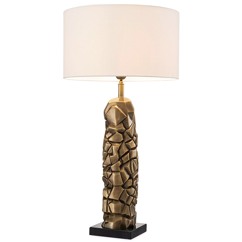 Настольная лампа Eichholtz Table Lamp The Rock Латунь Черный Белый в Санкт-петербурге | Loft Concept 