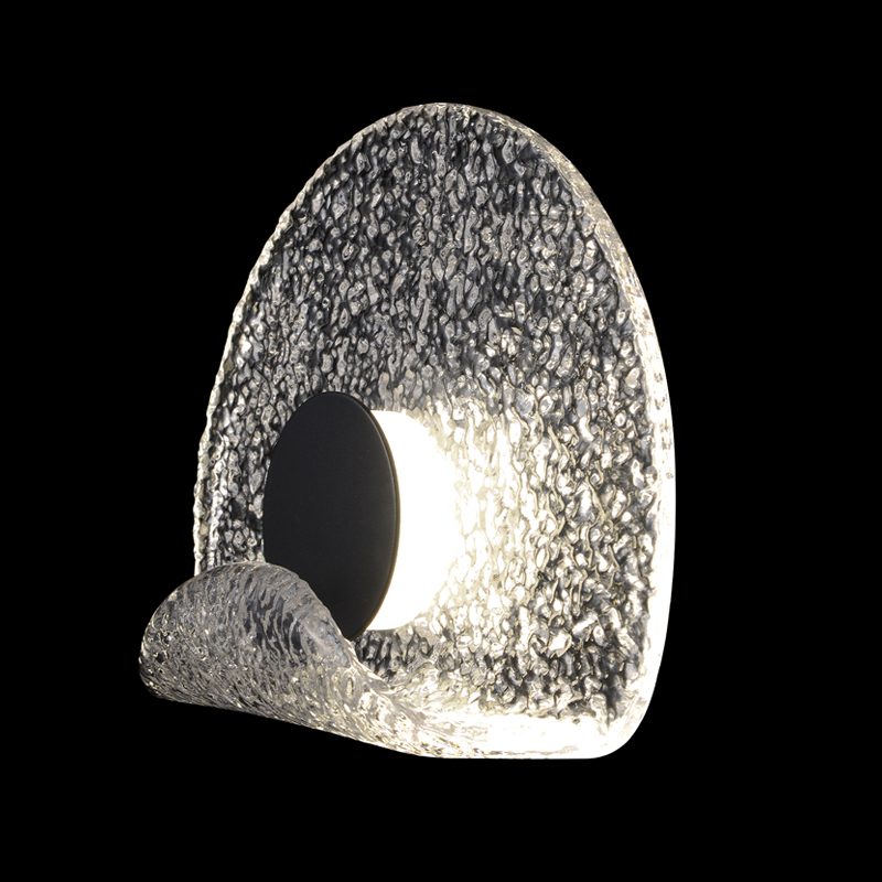 Бра из текстурированного прозрачного стекла с изогнутым краем Textured Glass Черный Прозрачное Стекло Бра из текстурированного прозрачного стекла с изогнутым краем Textured Glass Черный Прозрачное Стекло в Санкт-петербурге | Loft Concept