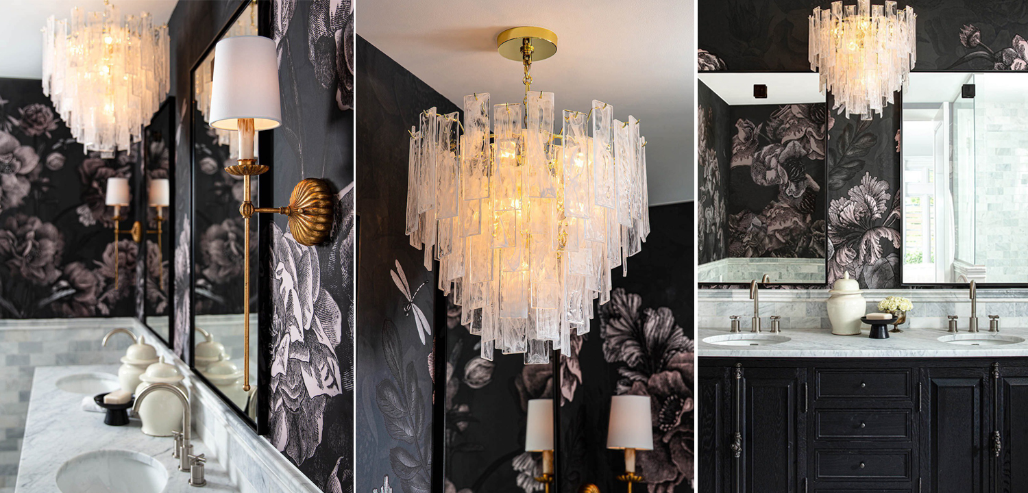 Люстра Textured Glass Chandelier Rectangular Pendants - фото №2