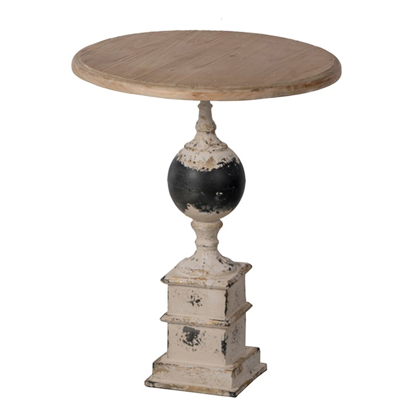 Приставной стол Pedestal Table Черный Белый винтажная патина   Древесина в Санкт-петербурге | Loft Concept 