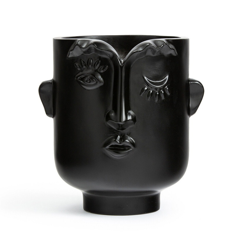 Ваза Black Head Vase Глянцевый черный в Санкт-петербурге | Loft Concept 