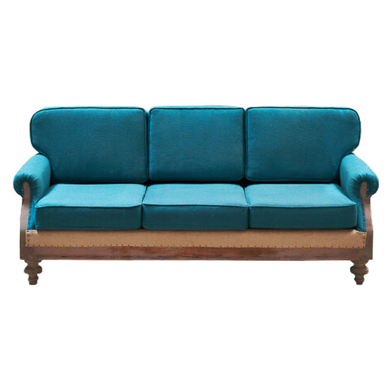 Диван Deconstructed Sofa turquoise Linen triple Коричневый Бирюзовый в Санкт-петербурге | Loft Concept 