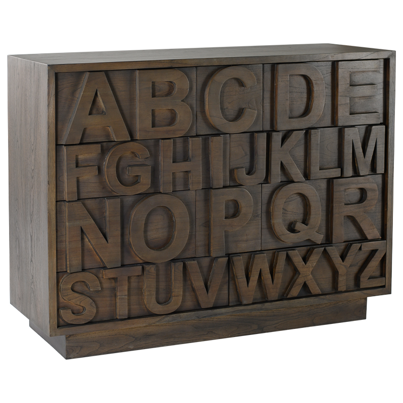 Комод в стиле лофт с английским алфавитом English Alphabet Chest of Drawers Коричневый в Санкт-петербурге | Loft Concept 