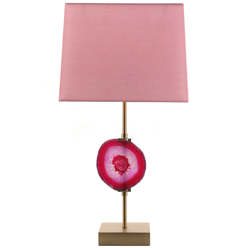 Настольная лампа Pink Agate Design Table Lamp Розовый Латунь в Санкт-петербурге | Loft Concept 