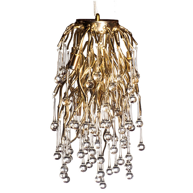 Подвесной светильник Droplet Gold Hanging Lamp Золотой Прозрачный в Санкт-петербурге | Loft Concept 