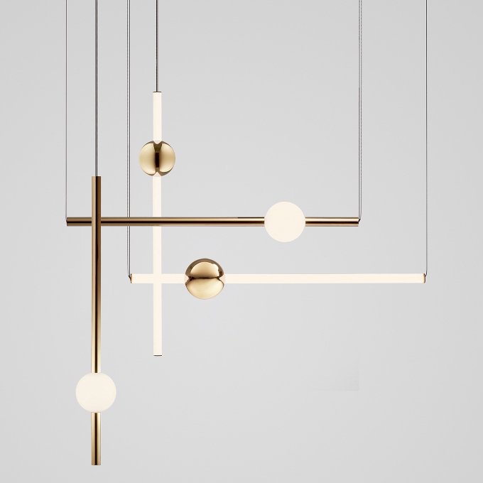 Подвесной светильник lee broom ORION GLOBE LIGHT 66 Глянцевое золото Белый в Санкт-петербурге | Loft Concept 