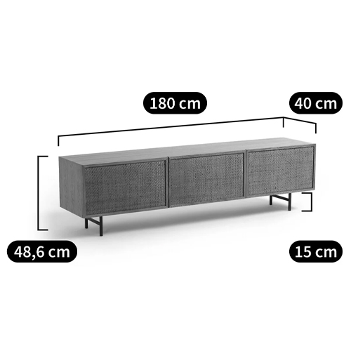 ТВ-тумба с декором из ротанга Pansy Rattan TV Stand в Санкт-петербурге