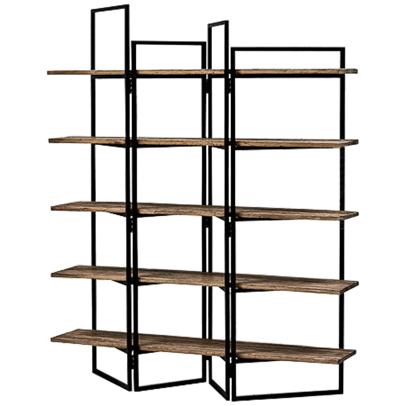 Стеллаж Luigi Loft Rack Черный Коричневый в Санкт-петербурге | Loft Concept 