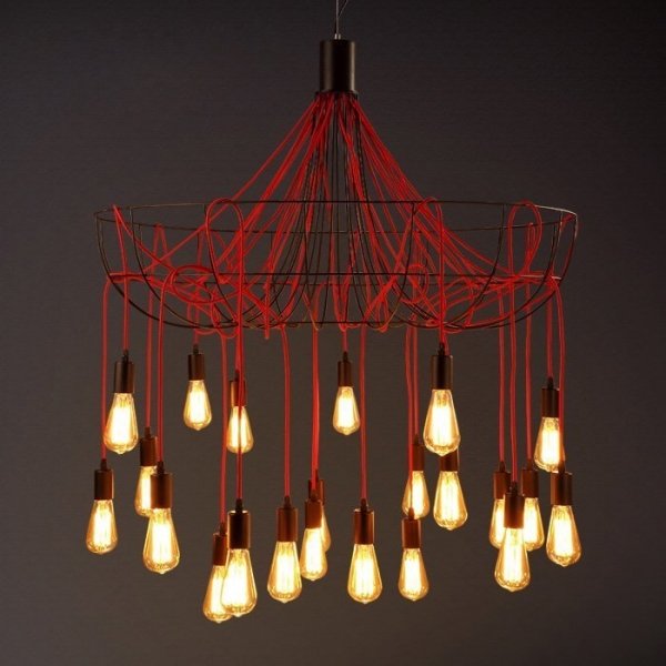 Люстра Blood Wire Chandelier Red 21 Красный Черный в Санкт-петербурге | Loft Concept 