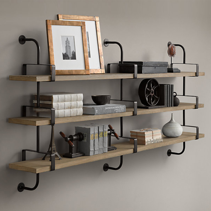 Полка из Дуба RH SHELVING & LEDGES 150 см Графит в Санкт-петербурге | Loft Concept 