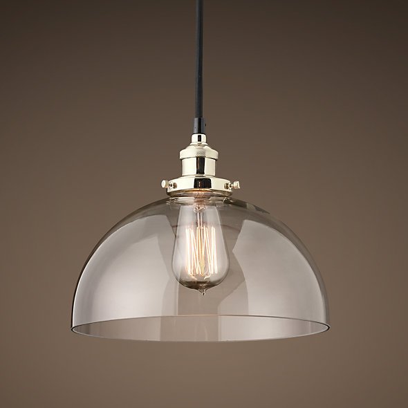 Подвесной светильник 20th C. Factory Filament Clear Glass Dome Pendant nickel Хром в Санкт-петербурге | Loft Concept 