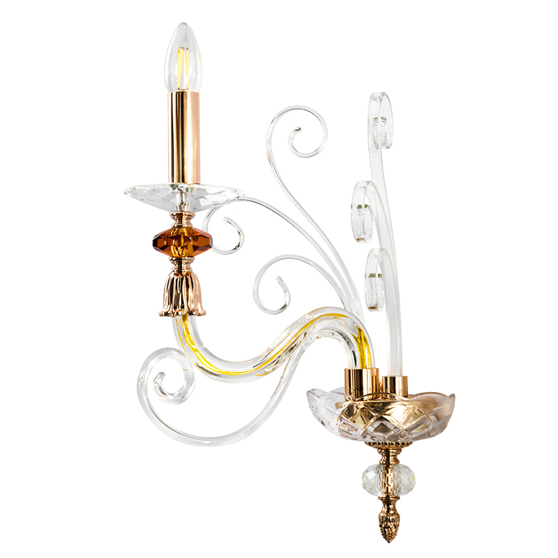 Бра с изогнутыми прозрачными элементами из стекла Twisted Glass Candles Золотой Прозрачное Стекло Бра с изогнутыми прозрачными элементами из стекла Twisted Glass Candles Золотой Прозрачное Стекло в Санкт-петербурге | Loft Concept