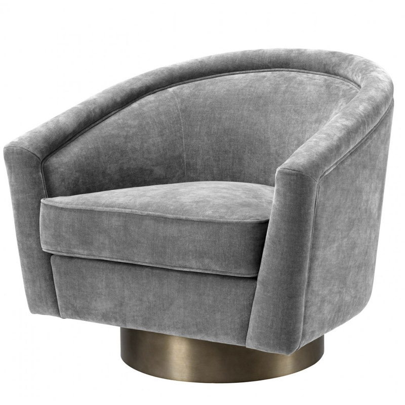 Кресло Eichholtz Swivel Chair Catene Grey Серый матовое золото в Санкт-петербурге | Loft Concept 