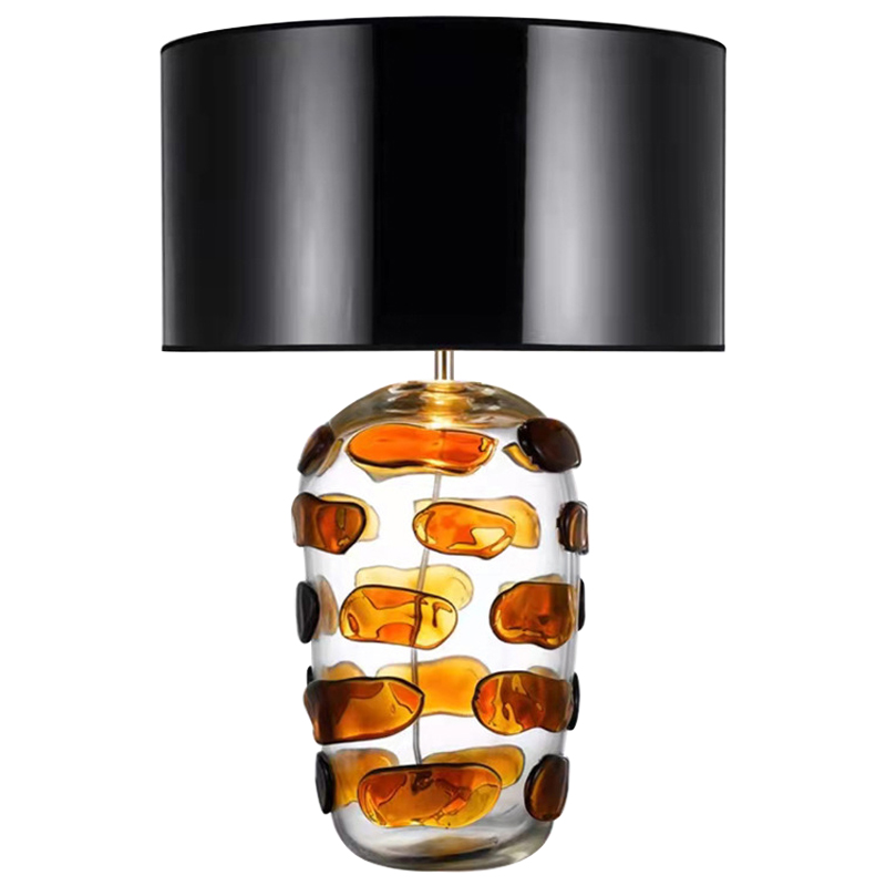 Настольная лампа Amber Spots Table Lamp Янтарный Прозрачное Стекло Черный в Санкт-петербурге | Loft Concept 